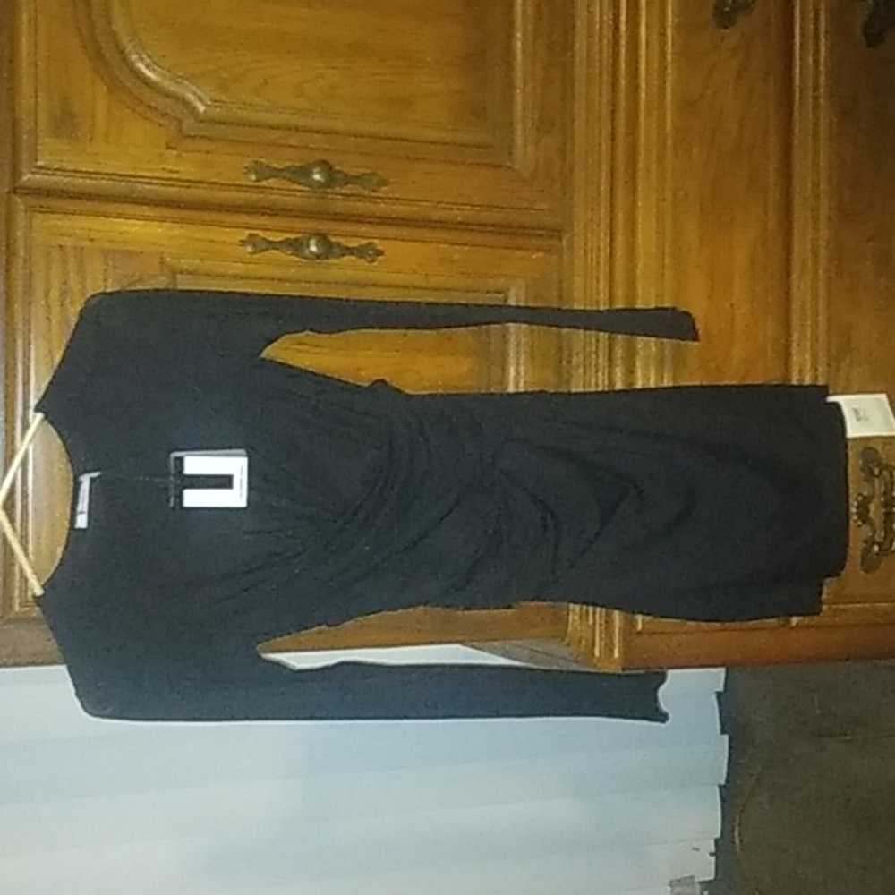 NEW Alexander Wang Pique Mesh Long Sleeve Twist Dress in black